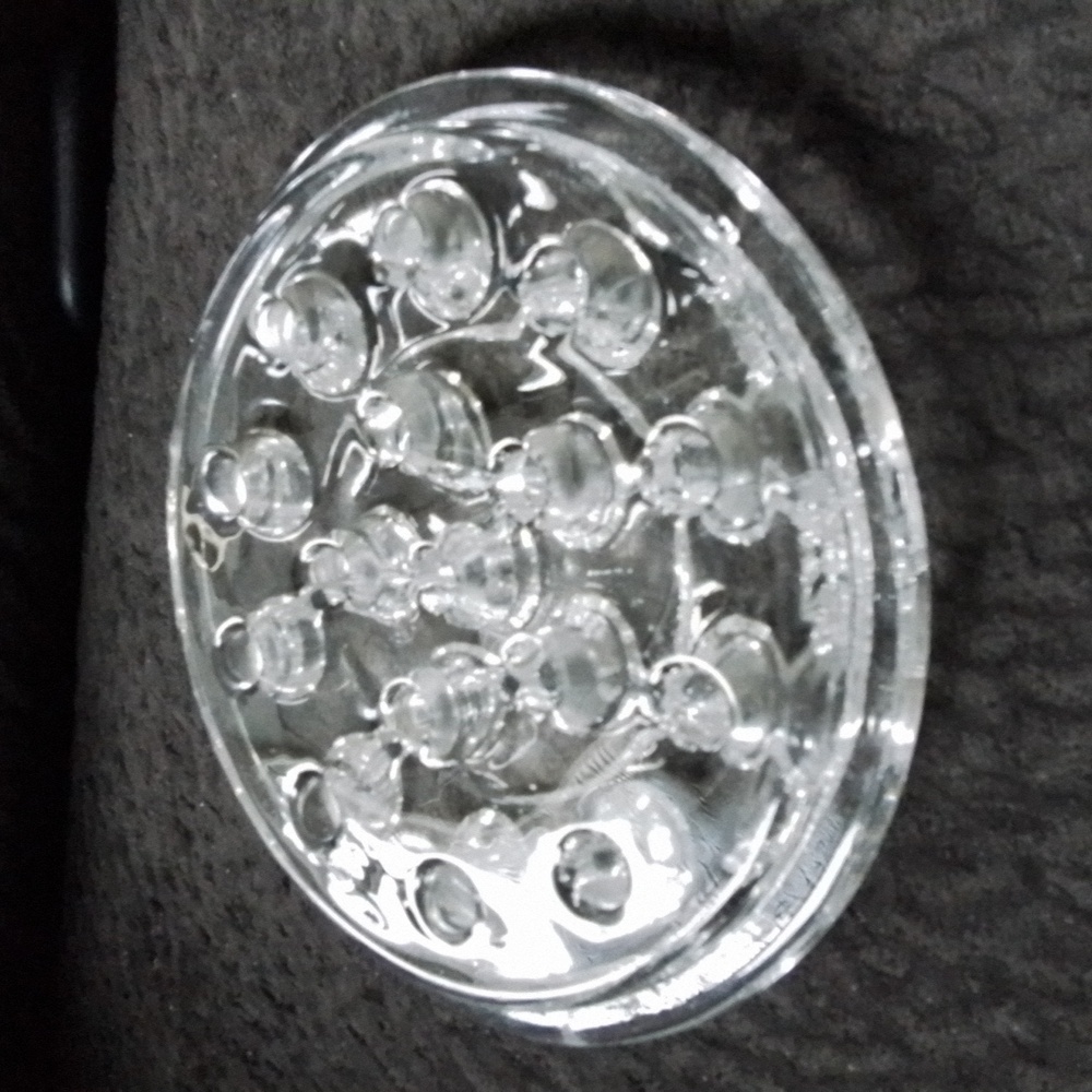 Clear Glass Flower Frog 5" 16 Hole - Picture 3 of 4